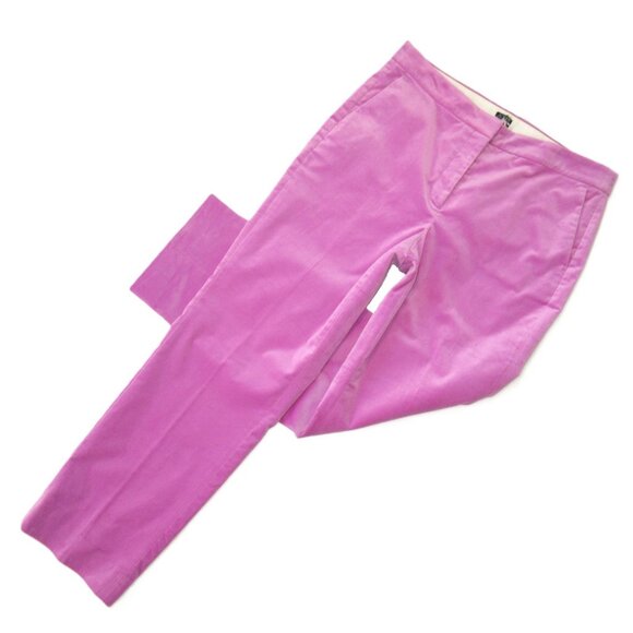 NWT J.Crew Kate Straight-leg Pant in Pressed Dahlia Stretch Velvet Trouser 14T - Picture 1 of 4